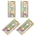 4個 2x1インチドアヒンジ ノンモーティス ノイズなし バイフォールドドアヒンジ プレート付き キャビネット 家具 ウィンドウ ワードローブ用 カラー亜鉛