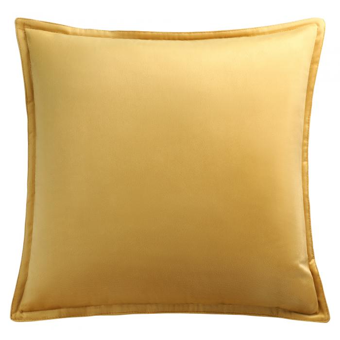 PiccoCasa クッションカバー ベルベット 座布団カバー おしゃれ 隠しジッパー 肌触り良い 抱き枕カバー 洗える エレガント ふわふわ 1個 ゴールド色 40 x 40cm