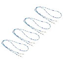 PATIKIL メガネホルダーチェーン 4個 調整可能 メガネネックストラップ 紐ビーズストラップ サングラスメガネリテーナー 男性用 女性用 ブルーミックスカ...