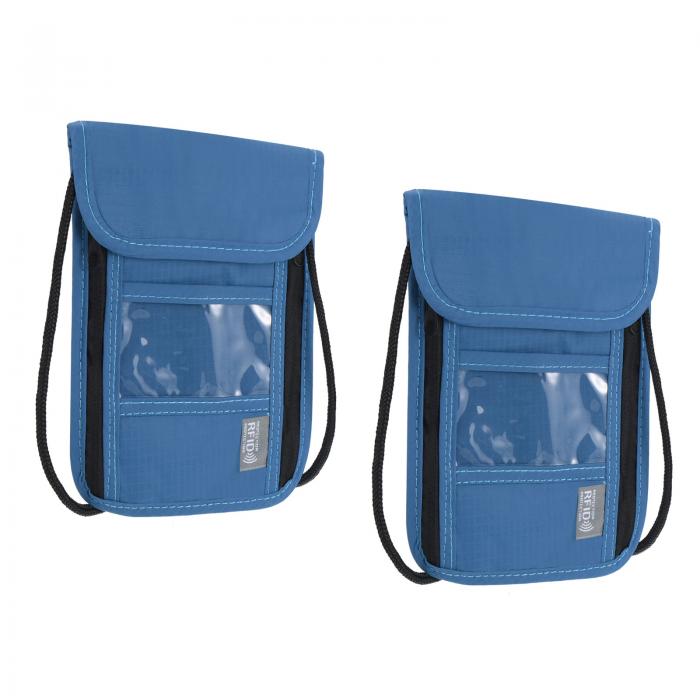 PATIKIL ネックウォレットトラベルポーチ　2パック入りパスポートホルダー　RFIDブロック防水ネックポ..