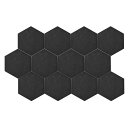 PATIKIL アコースティックパネル 吸音パネル 吸音ボード 30 x 25cm 12枚 自己粘着 六角フェルト 録音室用ゲームルーム用 黒