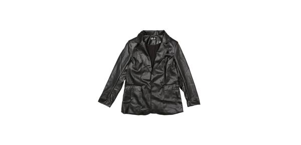 Allegra K レディース フェイクレザーブレザー ラペルカラー PU モトバイカージャケット ブラック L