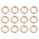 PATIKIL 20 mm スプリングOリング ラウンドスナップクリップ 12個 サークルトリガーキーホルダーバックル 亜鉛合金小型クランプボタン 財布ハンドバッグ用 金色トーン