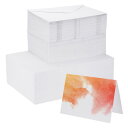 PATIKIL 200セット じゅん綿水彩カード 140ポンド/300 GSM ポストカードと封筒 アートペイントクリエイティブなお礼ノート用 5x7