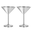 ステンレス製マティーニカクテルグラス 2個セット 180ml/6オンス 割れないマティーニグラス 赤ワイングラス 金属製 割れにくい 結婚式 パーティー ギフト...