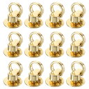 12個 ねじ丸頭リベット 12mm プルリングリベットファスナー DIYレザークラフトベルト財布ハンドバッグ用 ねじリベットスタッズ(ライト金色)