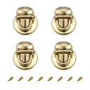 ターンロッククラスプ 合金 財布閉鎖ツイスト バックル DIY ハンドバッグ ウォレット クラフト メイキング用 25mm x 22mm 4個(ライトゴールド)