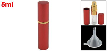 ソウテン ミニ香水スプレー アトマイザーボトル 旅行用 携帯に便利 5mL 詰め替え 漏斗付き レッド