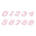 アイロンパッチ ナンバーピッチ リペアパッチ 衣服靴帽子リュックサック用 刺? 入園 0-9 ライトピンク 48 mm幅 1セット入り