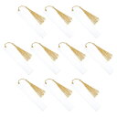 PATIKIL 150 x 25 mm 空白アクリルブックマーク 15個入り 長方形クリアブックマーク ページマーカー 金タッセル付き 女性本愛好家DIYプロジ...