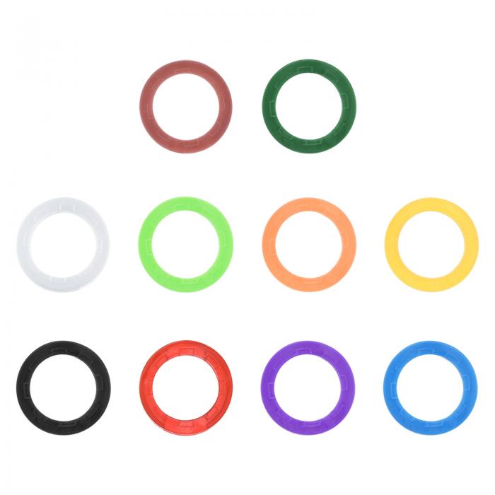 PATIKIL キーキャップカバー 3セット キーリングコーディングタグ 識別子シリコンケース シェルプロテクター オフィス ハウス アパートメント用 10アソートカラー