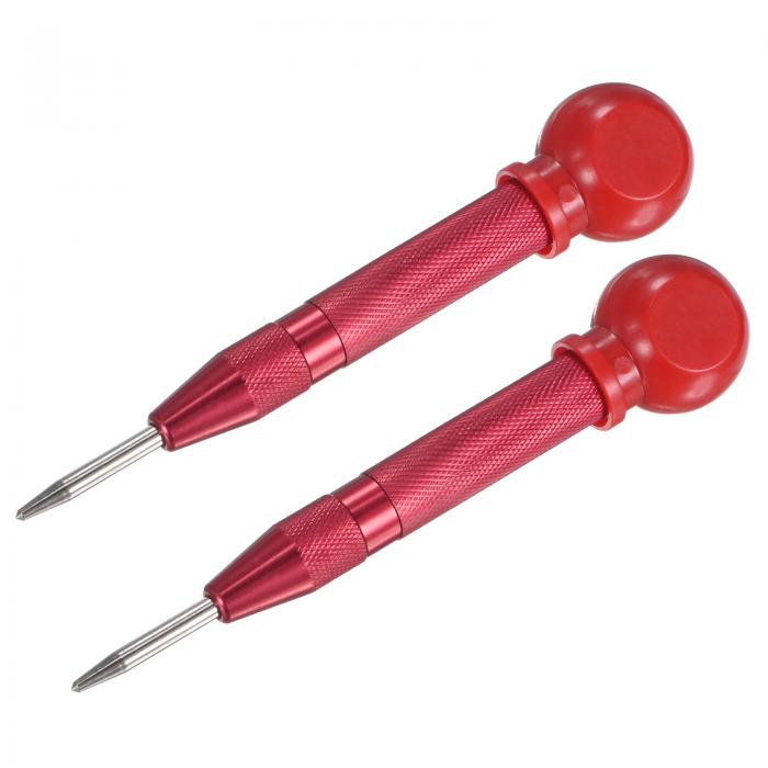 M METERXITY 2個入り自動センターパンチ 5.2" HSSスプリングロードネイルパンチ パームクッションキャ..