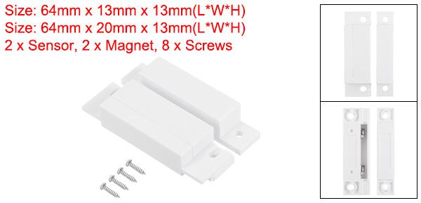 PATIKIL マグネチックスプリングスイッチ 電磁開閉器 マグネチックスイッチ 2セット ノーマルオープン NO 有線 表面実装型 ガレージドア窓用