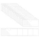 PATIKIL 230 x 106 mm 自己接着インデックスカードポケット 30個 プラスチックラベルホルダー トップオープン粘着ポケットスリーブ付き 名刺 メモカード用 クリア