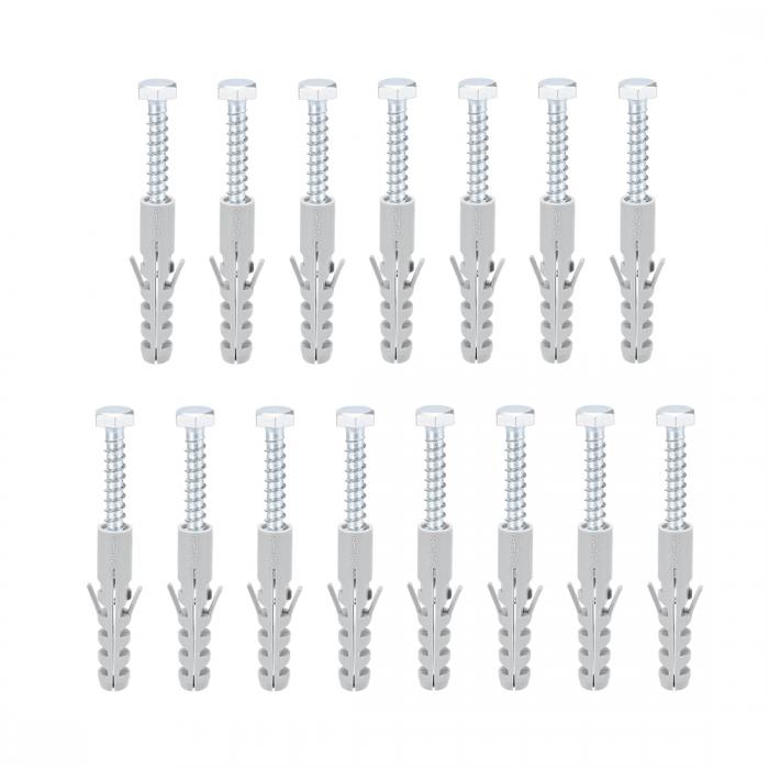 12x60 mmプラスチック拡張パイプ プラスチック製 グレー プラスチック製アンカー 壁プラグ拡張チューブ 15個入り