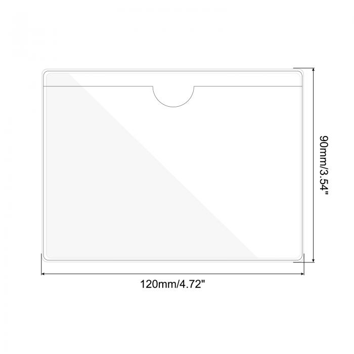 PATIKIL 90 x 120 mm 自己接着インデックスカードポケット 20個 プラスチックラベルホルダー トップオープン粘着ポケットスリーブ付き 名刺 メモカード用 クリア 3