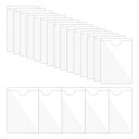 PATIKIL 90 x 130 mm 自己接着インデックスカードポケット 20個 プラスチックラベルホルダー トップオープン粘着ポケットスリーブ付き 名刺 メモカード用 クリア