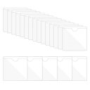 PATIKIL 105 x 105 mm 自己接着インデックスカードポケット 20個 プラスチックラベルホルダー トップオープン粘着ポケットスリーブ付き 名刺 メモカード用 クリア