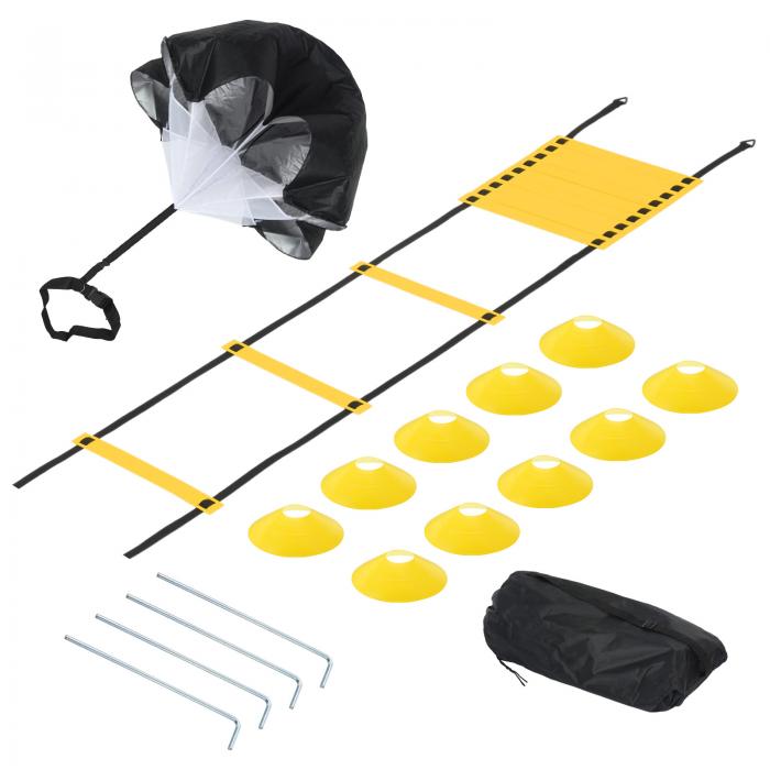 PATIKIL 訓練設備 敏捷性 平衡性 協調性 スピード敏捷 抵抗パラシュート サッカーボールコーン10個 4金..