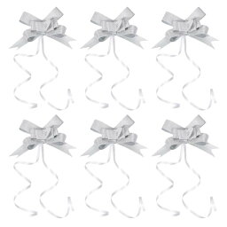 PATIKIL 5 cm プルリボン 40個 プレゼント ラッピング ストリング 装飾蝶ネクタイ ウェディング パーティー 誕生日 装飾用 シルバートーン