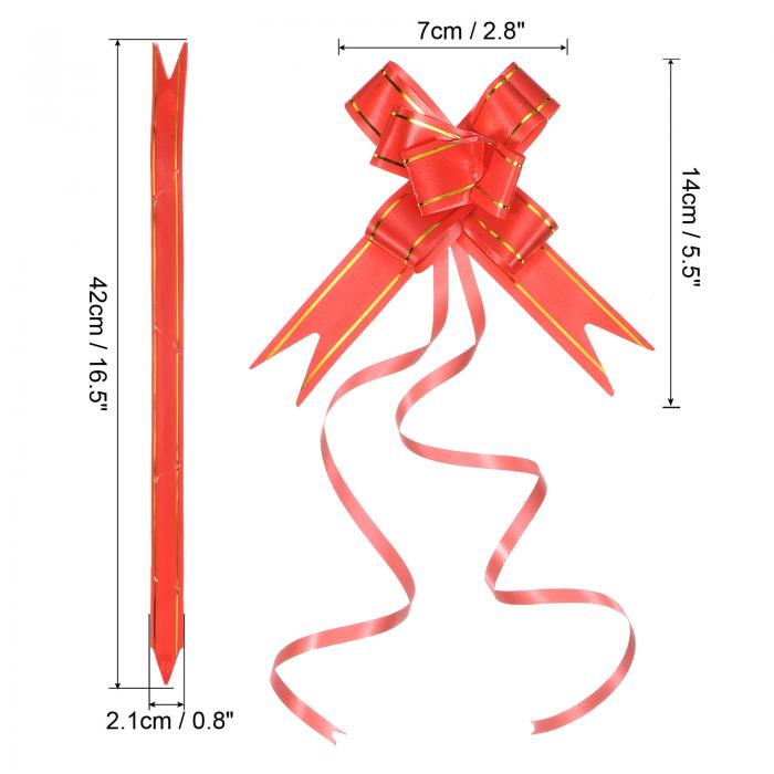 PATIKIL 7 cm プルリボン 40個 プレゼント ラッピング 紐 蝶ネクタイ リボン 金糸...
