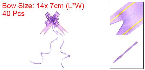 PATIKIL 7 cm プルリボン 40個 プレゼント ラッピング 紐 蝶ネクタイ リボン 金糸...