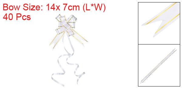 PATIKIL 7 cm プルリボン 40個 プレゼント ラッピング 紐 蝶ネクタイ リボン 金糸...