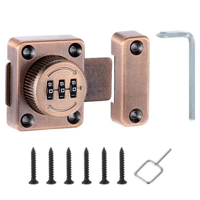 PATIKIL キャビネットパスワードラッチ 亜鉛合金キーレス コンビネーションロック3桁パスワードキャビ..