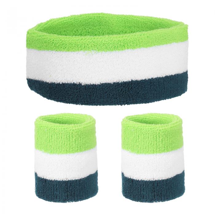 スウェットバンドセット スポーツ テリークロス ヘッドバンド リストバンド セット 7