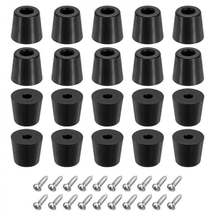 100個のゴム製バンパーフィート 17mm H x 19mm Wの丸いパッド ワッシャー＆スクリュー付き