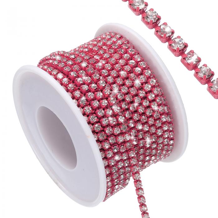 10ヤード 水晶ラインストーンクローズチェーントリム DIY用 水晶ラインストーンダイヤモンドストリップ..