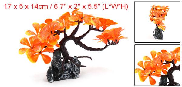 ソウテン 水族館の植物 プラスチック製 オレンジ 水槽装飾 水草 水族館の風景の飾り