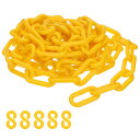 PATIKIL イエロープラスチックチェーン 10フィート8mm安全バリアチェーン クラウドコントロール 列線 駐車場 フェンス ゲート コンサート 建設現場 装飾用