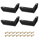 家具脚 4個セット 109x33 mm - 炭素鋼シンプルデザイン 家具脚 L字型サポート脚 ソファ ベッドサイドテーブル TVキャビネット用(黒)