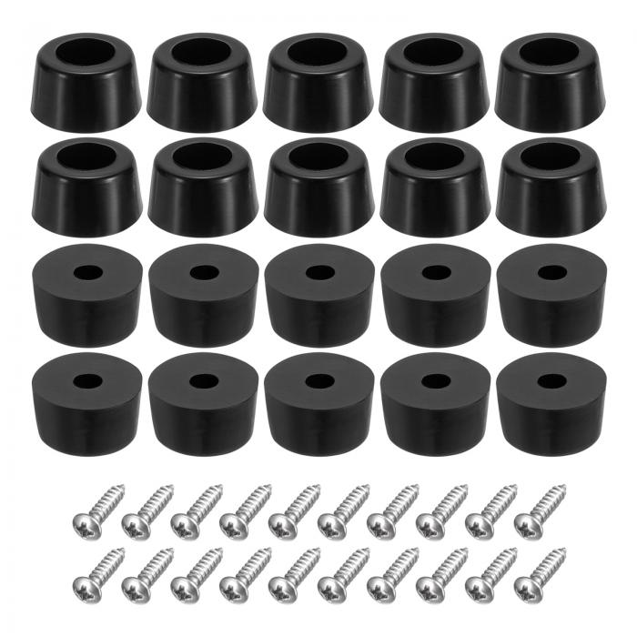 100個のゴム製バンパーフィート ワッシャーとネジ付き 高さ7mm×幅12mmの丸いパッド