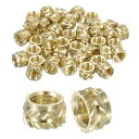ノブ付きインサートナット 50個セット M5 x 4mm L x 7mm OD 3Dプリント用真鍮ナット 女性ねじ込みインサート 真鍮ヒートセットインサート 埋...