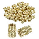 ノブ付きインサートナット 50個セット M5 x 10mm L x 7mm OD 3Dプリント用真鍮ナット 女性ねじ込みインサート 真鍮ヒートセットインサート ...