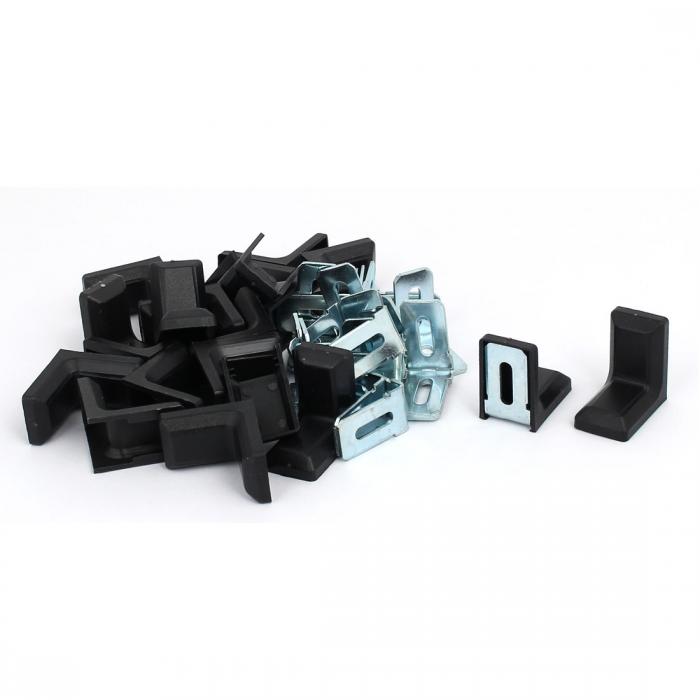 コーナーブレース 角度ブラケット 20個入り グレー シルバートーン プラスチック 28mmx17.5mmx28mm