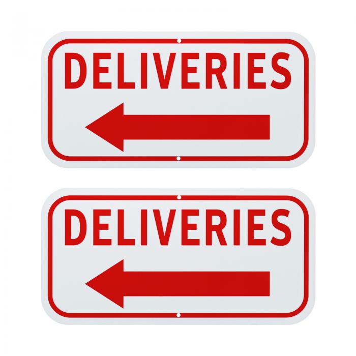 M METERXITY 2個セットのリフト矢印付き配 達サイン 12" x 6"錆びにくいアルミフロントドアサイン 家庭..