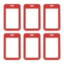 PATIKIL 6パックのスライディングクリアバッジホルダー、プラスチックIDバッジホルダー、両面ウィンドウ付きの縦型IDプロテクター、クレジットカード、近接キーカード用、レッド