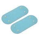 オーバルバッグボトムシェイパーパッド 223x103 mm PUレザー 財布クッションベース DIY編み物かぎ針編みバッグ作り用 ブルー 2個