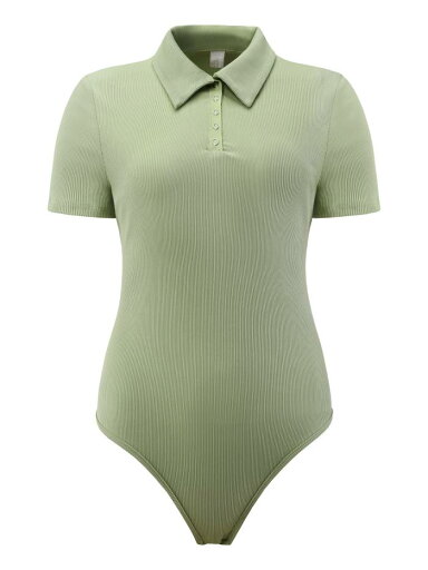 Hobemty レディース ボディスーツ レオタード 2025 半袖 ストレッチ ポロシャツ ボディスーツ Tシャツ 緑 2XL Hobemty レディース ボディスーツ レオタード 2025 半袖 ストレッチ ポロシャツ ボディスーツ Tシャツ 緑 2XL