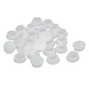 ホールカバー プラスチック製ホワイト 家具パイプエンド 15mm径 30個入り