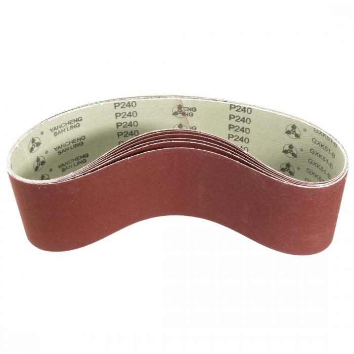 研磨ベルト 酸化アルミニウムサンディングベルト サンドベルト 240グリット ブラウン 6本入り