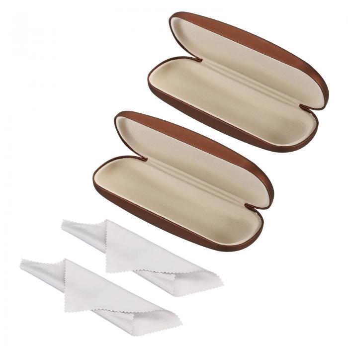 PATIKIL メガネケース 2個 PUレザーハードシェル 携帯用 保護用 簡潔 ユニセックス メガネホルダー保護..