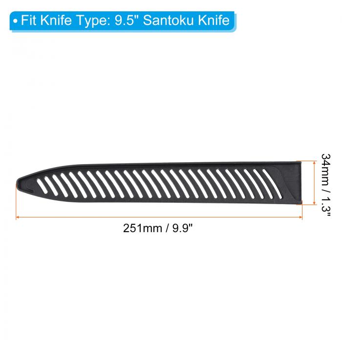 PATIKIL PPナイフカバー ナイフプロテクタースリーブ ブレードプロテクター 24cm肉切り包丁用 2個入り キッチンアクセサリー ブラック 3
