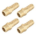 真鍮製フィッティングコネクタメトリック オス-バーブホース 10mm x M12x1.25(4個)