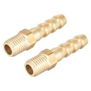 真鍮製フィッティングコネクタメトリック?オス-バーブ 6mm x M8x1(2個)