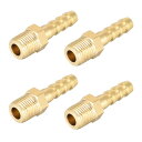 真鍮製フィッティングコネクタメトリック オス-バーブホース 6mm x M10x1(4個)
