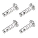 シングル穴クレビスピン スリップフック リフタピン- 3 mm x 10mm フラットヘッド 304ステンレス鋼 4個入り(4)